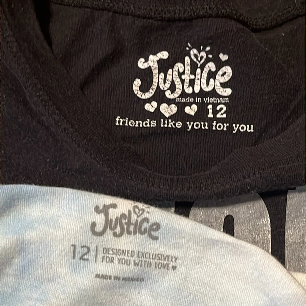 Lot of 2- Justice Graphic Tees